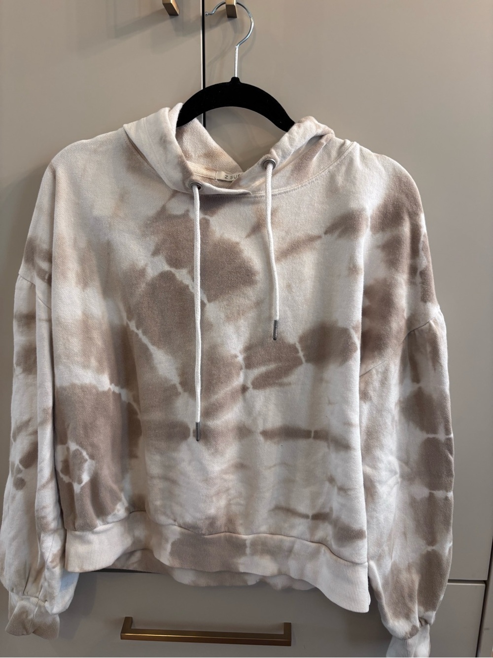 Z Supply Tie-Dye Hoodie Sweatshirt and Sweatpants Set- Neutral Taupe